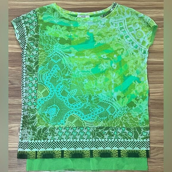 JEAN PAUL GAULTIER FUZZI GREEN TOP SIZE S MADE IN ITALY - Picture 1 of 7